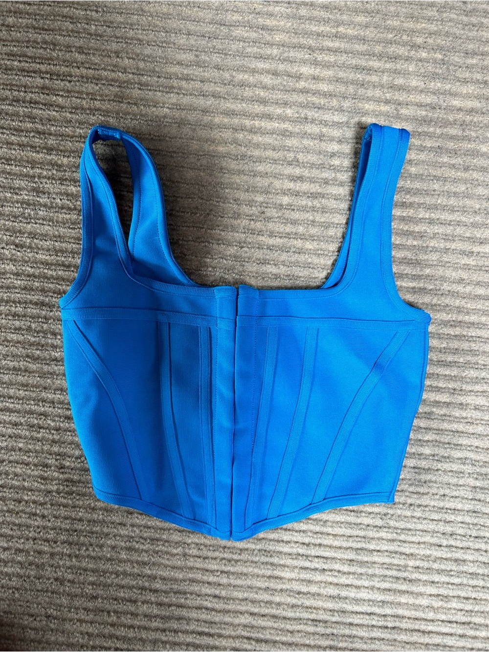 PrettyLittleThing Electric Blue Structured Crop Top